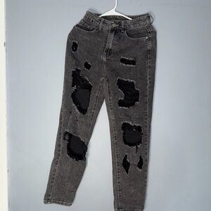 Distressed Black Jeans